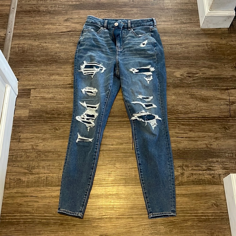 blue curvy hi-rise jeggings